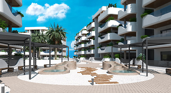 Aurum Residencial - Exterior Entrance Pergolas